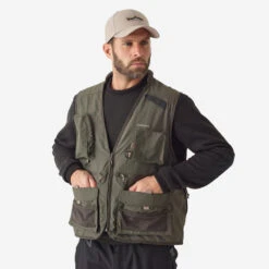 GILET De Pêche 500 Kaki -Pêche Passion Soldes gilet de peche 500 kaki 3