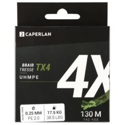TRESSE PECHE AUX LEURRES TX4 KAKI 130M 7 TRESSE PECHE AUX LEURRES TX4 KAKI 130M -Pêche Passion Soldes tresse peche aux leurres tx4 kaki 130m 2