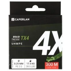 TRESSE PECHE AUX LEURRES TX4 KAKI 300M -Pêche Passion Soldes tresse peche aux leurres tx4 kaki 300m 2